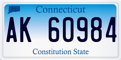 CT license plate AK60984