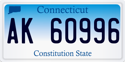 CT license plate AK60996