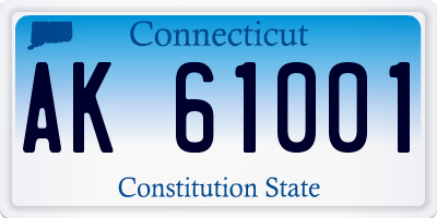 CT license plate AK61001