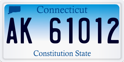 CT license plate AK61012