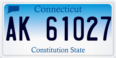 CT license plate AK61027