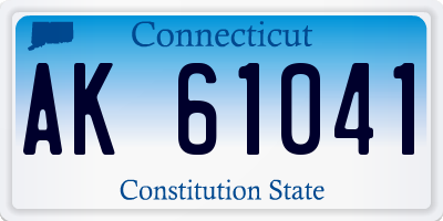 CT license plate AK61041