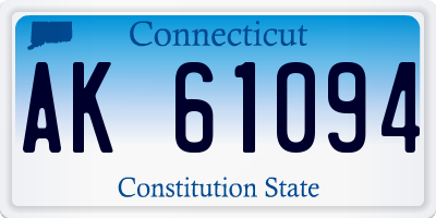 CT license plate AK61094