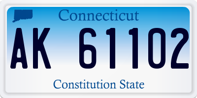 CT license plate AK61102