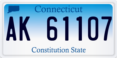 CT license plate AK61107
