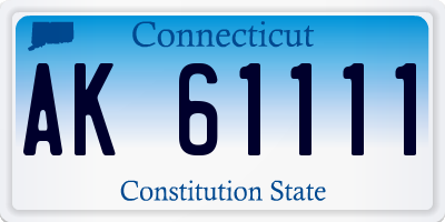 CT license plate AK61111