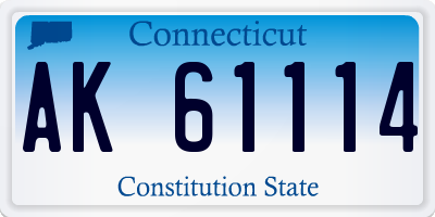 CT license plate AK61114