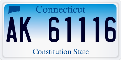 CT license plate AK61116