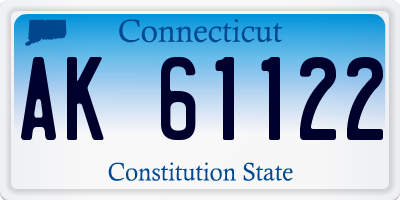 CT license plate AK61122