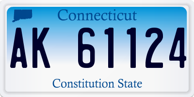 CT license plate AK61124