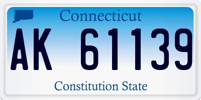 CT license plate AK61139