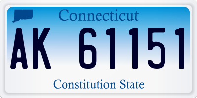 CT license plate AK61151