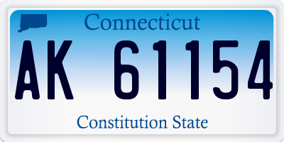 CT license plate AK61154