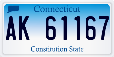 CT license plate AK61167