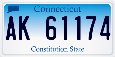 CT license plate AK61174