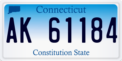 CT license plate AK61184