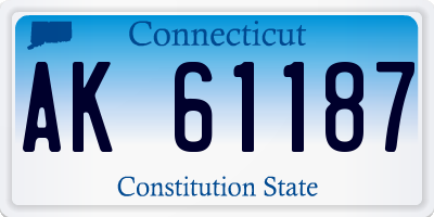 CT license plate AK61187