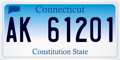 CT license plate AK61201