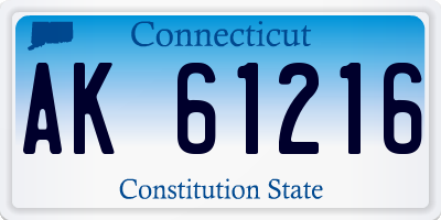 CT license plate AK61216