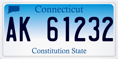 CT license plate AK61232