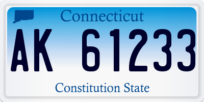 CT license plate AK61233