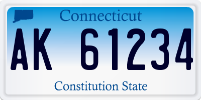 CT license plate AK61234