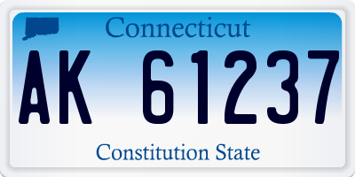 CT license plate AK61237