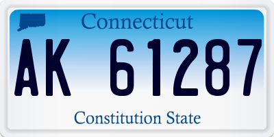 CT license plate AK61287