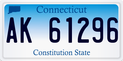 CT license plate AK61296