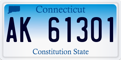 CT license plate AK61301