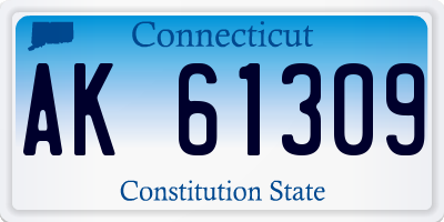 CT license plate AK61309