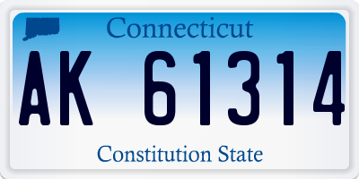 CT license plate AK61314