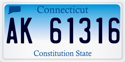 CT license plate AK61316
