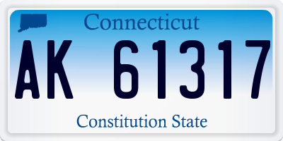 CT license plate AK61317