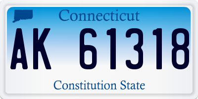 CT license plate AK61318