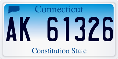 CT license plate AK61326
