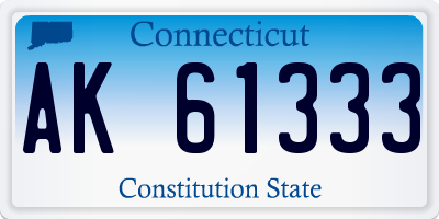 CT license plate AK61333