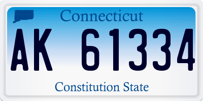 CT license plate AK61334