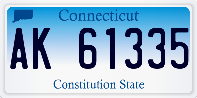 CT license plate AK61335