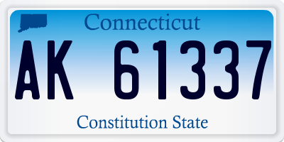 CT license plate AK61337
