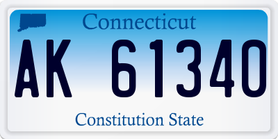 CT license plate AK61340