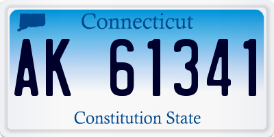 CT license plate AK61341