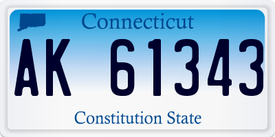 CT license plate AK61343