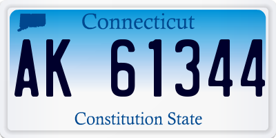 CT license plate AK61344
