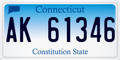 CT license plate AK61346