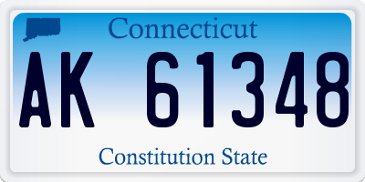 CT license plate AK61348