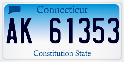 CT license plate AK61353