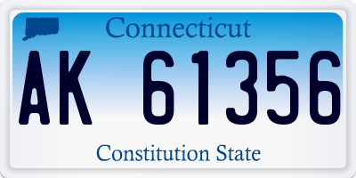 CT license plate AK61356