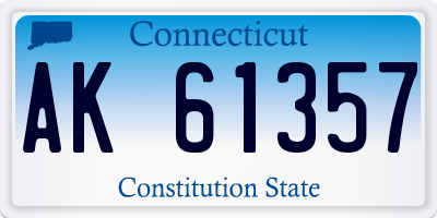CT license plate AK61357