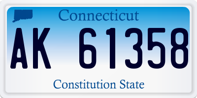 CT license plate AK61358